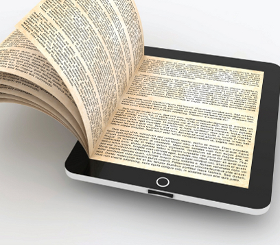 Imagen: combinación entre libro papel y tablet.